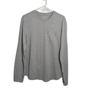 Men's Long Sleeve Tshirt Size Small Gray With Front Pocket by Mutual Wave